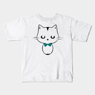 Cute Kawaii Kitten with bow tie Kids T-Shirt